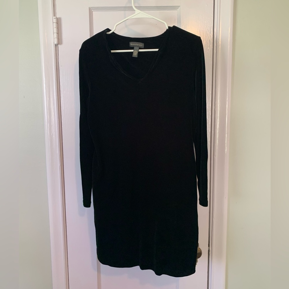 Banana Republic Black Velvet Bodycon Mini Dress